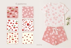 Watercolor Cherry and Bow Clipart Product Image 3