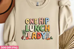 ONE HIP LUNCH LADY PNG, Lunch Lady Sublimation PNG Product Image 2