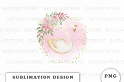 Princess Swan Floral PNG Product Image 1