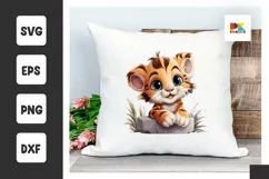 Cute baby tiger SVG, Cute baby tiger png Product Image 1