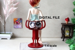 Minifee doll chair digital file 1:4 scale miniature furnitur Product Image 1