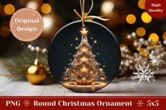 Christmas Ornament PNG, Holographic Christmas Tree Ornament Product Image 1