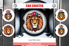 Car Coaster Lion Patriotic Product Image 1