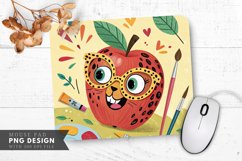 Funky Leopard Spot Apple Surrounded Mouse Pad PNG Product Image 1