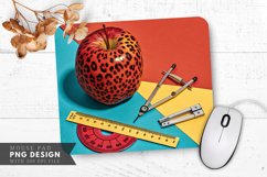 Vibrant Leopard Print Apple Creative School Tools Mouse Pad Product Image 1