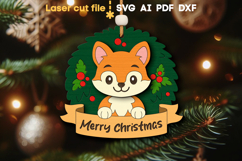 Fox Christmas Ornament SVG laser cut file for Glowforge Product Image 1