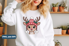 Yarn Crochet Christmas Reindeer Png sublimation Product Image 2