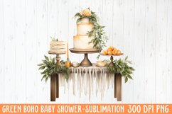 Green Boho Baby Shower Sublimation Product Image 1