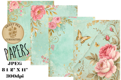 Shabby Chic, Flowers, Papers, Junk Journal Product Image 1