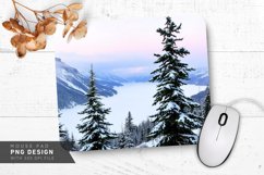 Snow-Covered Hill with Sledders Mouse Pad PNG Product Image 1