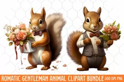 Romantic Gentleman Animal clipart, Watercolor Clipart Product Image 2