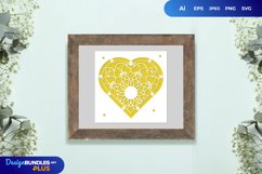 Mandala Love Shaped Card Cover Papercut Design Product Image 2