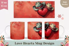 Western Mug Wrap Design, Cowboy Mug Design, Love PNG Product Image 1