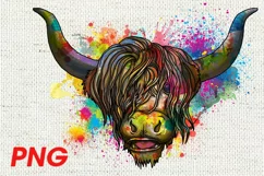 Alpine Cow, png cow ,Rainbow cow png Sublimation T-shirt des Product Image 1