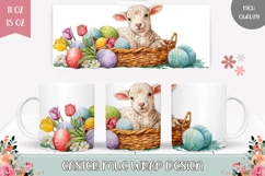 Cartoon Easter Lamb Mug Design, Easter Mug Template Product Image 1