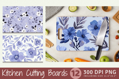 Cute Periwinkle Floral Cutting Boards sublimation Design Product Image 1