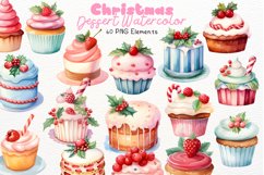 Christmas Dessert Watercolor 60 Cliparts Collection Product Image 1