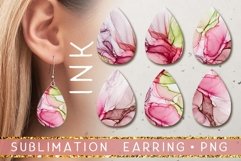 Alcohol Ink Teardrop Earring Bundle | Sublimation Design Pn Product Image 1