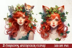 Fairy Christmas Sublimation Clipart, Fairy Christmas PNG Product Image 1