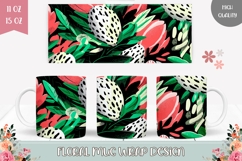 Abstract Mug, Abstract Flowers Mug, Floral Mug Wrap Product Image 1