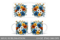 Flowers Mug Wrap Design. Flowers Mug Sublimation Product Image 1