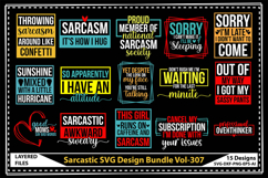 Sarcastic SVG Design Bundle, Funny Quotes Sarcasm Svg Product Image 1