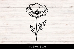 Hand Drawn Single Poppy Stem SVG Product Image 1