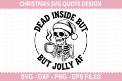 Dead Inside But Jolly - Christmas T-shirt Design Product Image 1