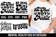 Mental Health SVG Design - Be Real Not Perfect Product Image 1