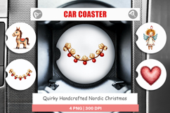Nordic Christmas Car Coaster Product Image 1