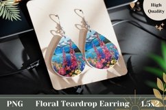 Flowers Teardrop Earrings, Nature Earrings Sublimation Product Image 1
