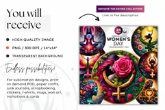 Womens day Clipart, 8th of march, Feminine symbol girl Product Image 2
