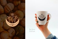 Moon phases svg, Celestial svg File, Floral moon svg Product Image 2