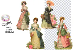 Victorian, Woman, Scraps, Ephemera, PNG, Clipart Product Image 1