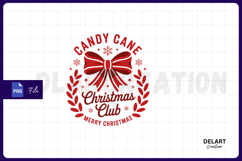 Candy cane Christmas club merry Christmas PNG Design Product Image 1