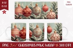 Vintage Christmas Mug Wrap, Christmas Sublimation Mug Product Image 1