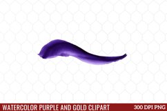 Watercolor Purple and Gold Clipart Product Image 1