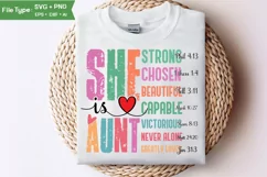 She Is Aunt SVG | Mother Day PNG | Happy Mother's Day SVG Product Image 1