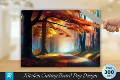 Magic Autumn Forest Walking Path Cutting Board PNG Design Product Image 1