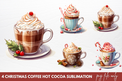 Christmas Coffee Hot Cocoa Sublimation PNG Product Image 1