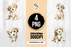 Watercolor Puppy Dog Clipart Sublimation PNG Product Image 1