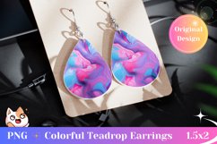 Liquid Teardrop Earring Sublimation, Fluid Art Earring Product Image 1