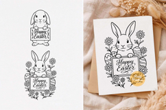 Easter Bunny svg, Happy Easter svg, Easter svg, Line Art Product Image 1