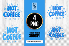 Hot Coffee Blue Text Clipart Sublimation PNG Product Image 1
