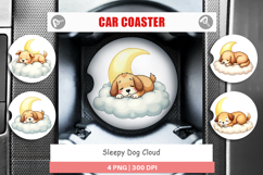 Car Coaster Sleepy Dog Cloud Product Image 1