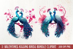 Breeds of Valentine Kissing Birds, Valentine's Day Clipart Product Image 1