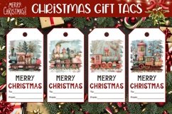 Cozy Christmas Gift Tags, Christmas Train Gift Tag Designs Product Image 1