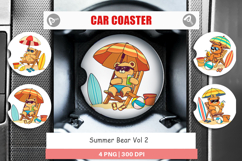 Car Coaster Summer Bear Product Image 1