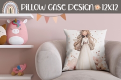 Watercolor Bride Pillow Design, Princess Pillow Template Product Image 1