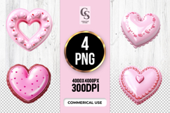 Pink Heart Cookie Clipart Sublimation PNG Product Image 1